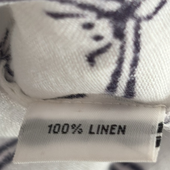 Roberta Freymann Linen Popover Long Sleeve Stamped Dragonfly Tunic Top - Sz XS - Picture 7 of 8